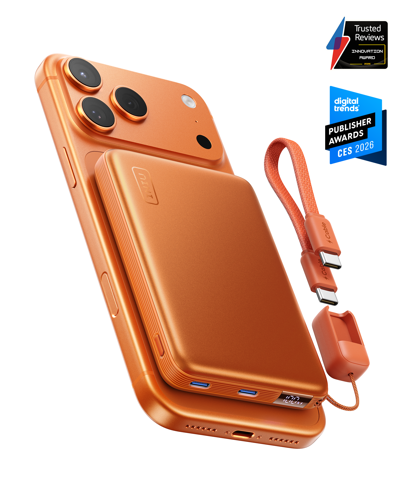 INIU SnapGo Air Magnetic Power Bank 10000mAh 25W, Qi2.2 MagSafe