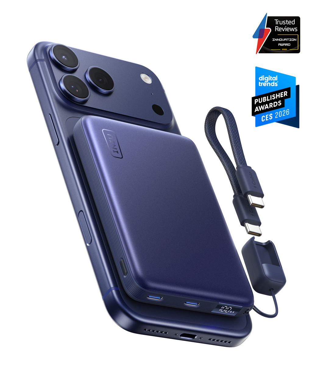 INIU SnapGo Air Magnetic Power Bank 10000mAh 25W, Qi2.2 MagSafe