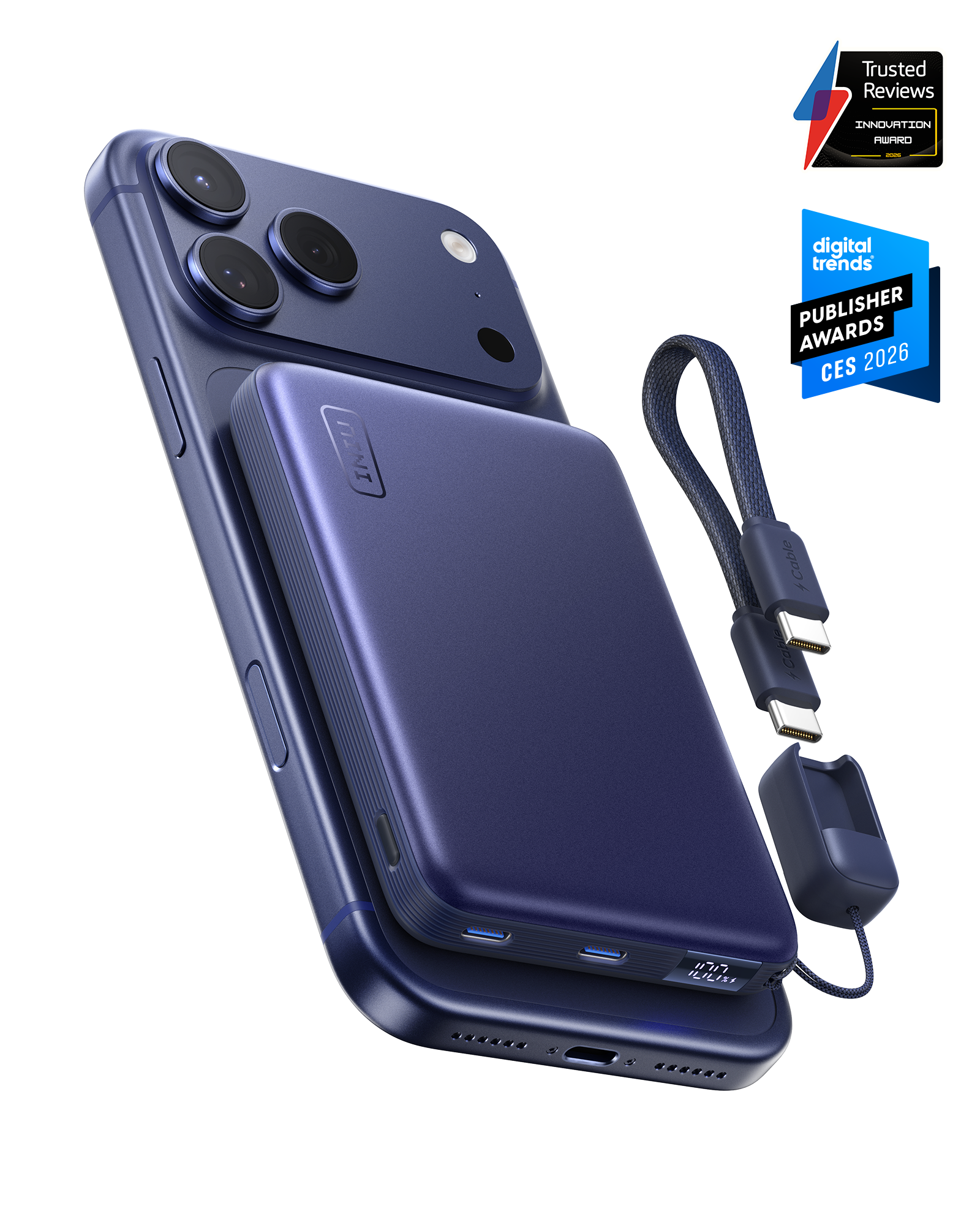 INIU SnapGo Air Magnetic Power Bank 10000mAh 25W, Qi2.2 MagSafe