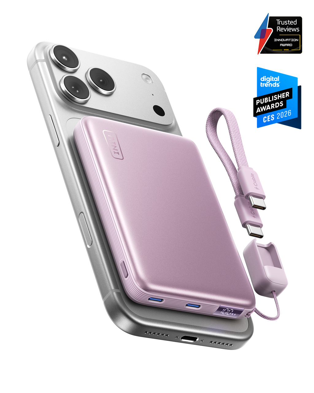 INIU SnapGo Air Magnetic Power Bank 10000mAh 25W, Qi2.2 MagSafe