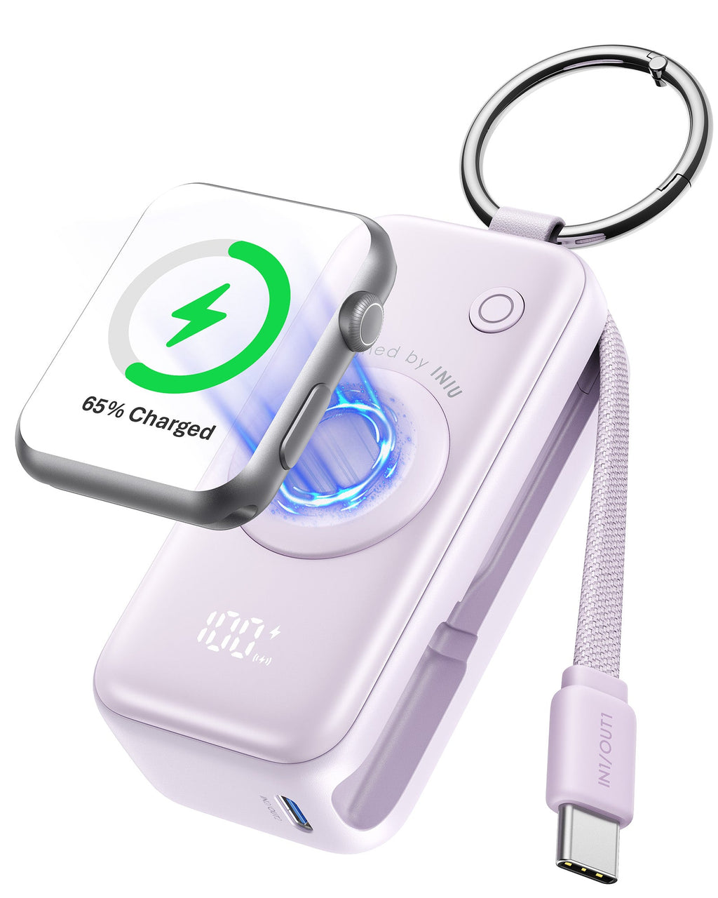 INIU SnapGo Magnetic Power Bank 5000mAh, for Apple Watch