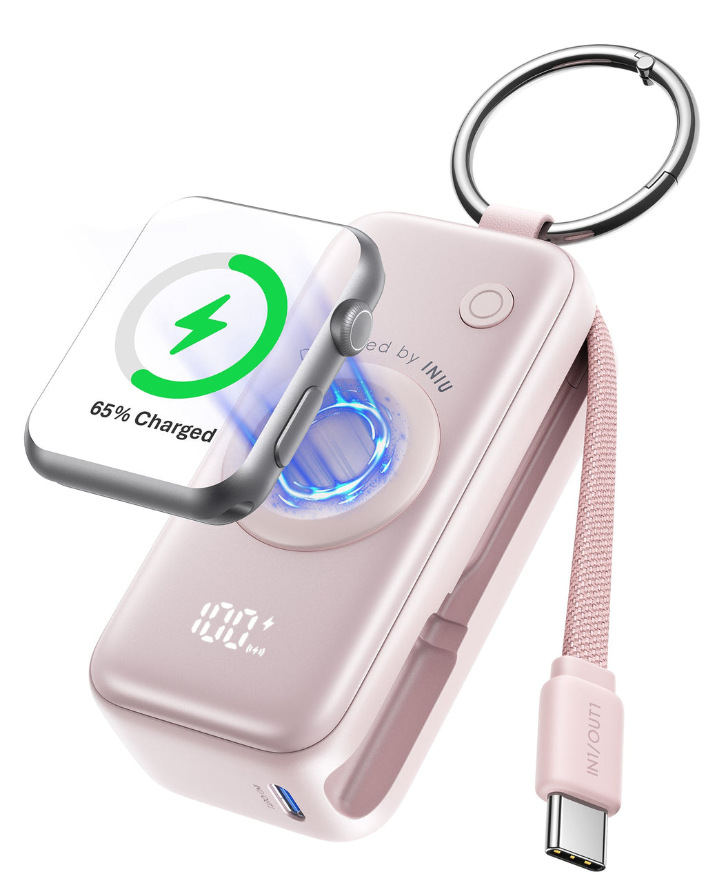 INIU SnapGo Magnetic Power Bank 5000mAh, for Apple Watch