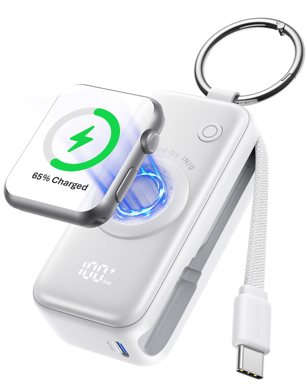 INIU SnapGo Magnetic Power Bank 5000mAh, for Apple Watch