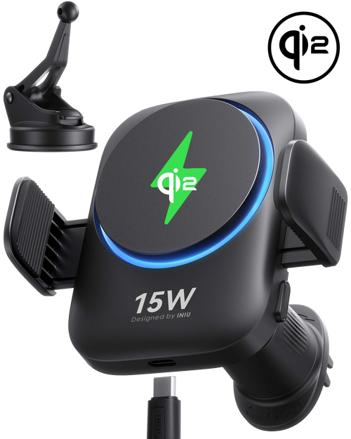INIU SnapGo V11 Qi2 15W Magnetic Wireless Car Charger