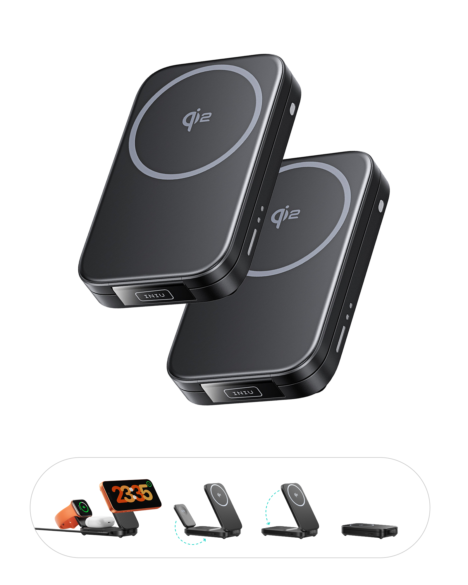 INIU SnapGo W31 Qi2 15W 3 in 1 Magnetic Foldable Wireless Charger