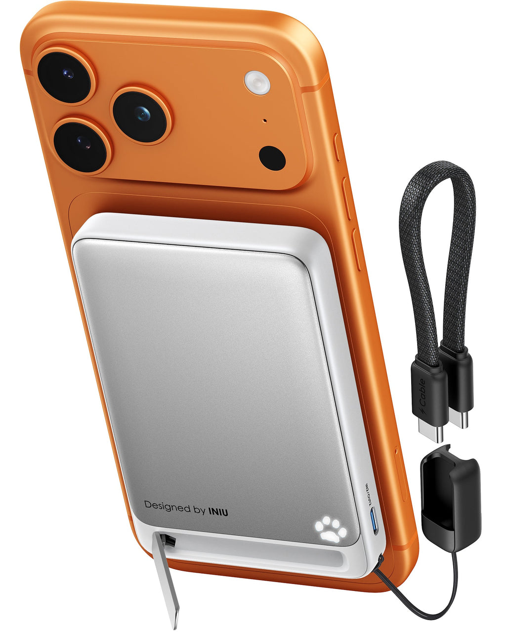 INIU SnapGo Magnetic Power Bank 10000mAh 15W, Qi2 MagSafe