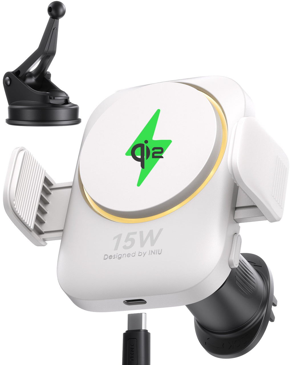 INIU SnapGo V11 Qi2 15W Magnetic Wireless Car Charger