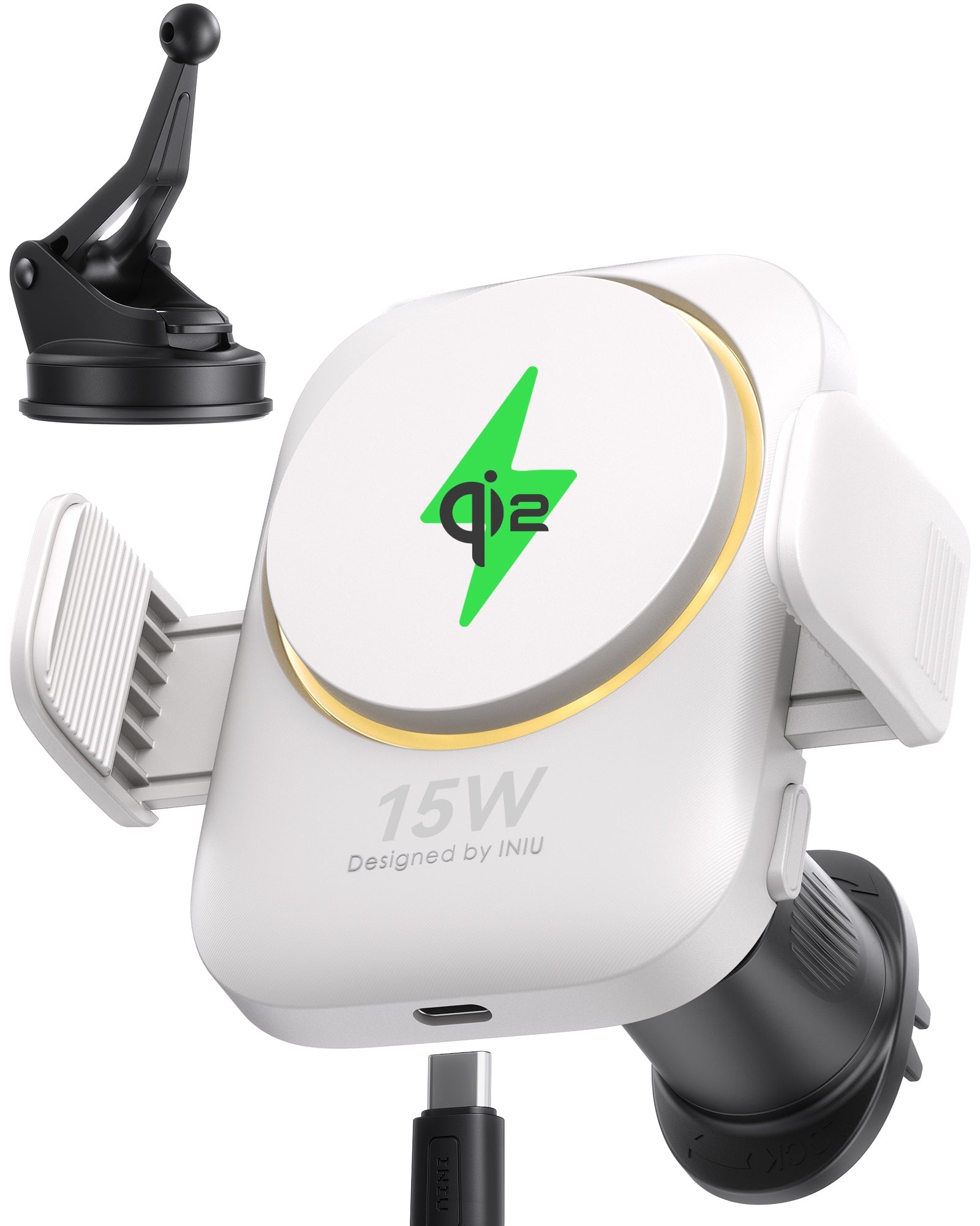 INIU SnapGo V11 Qi2 15W Magnetic Wireless Car Charger